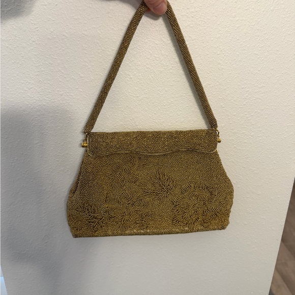 👑Vintage 1950s Gold Beaded Evening Bag NM Style - Picture 11 of 16